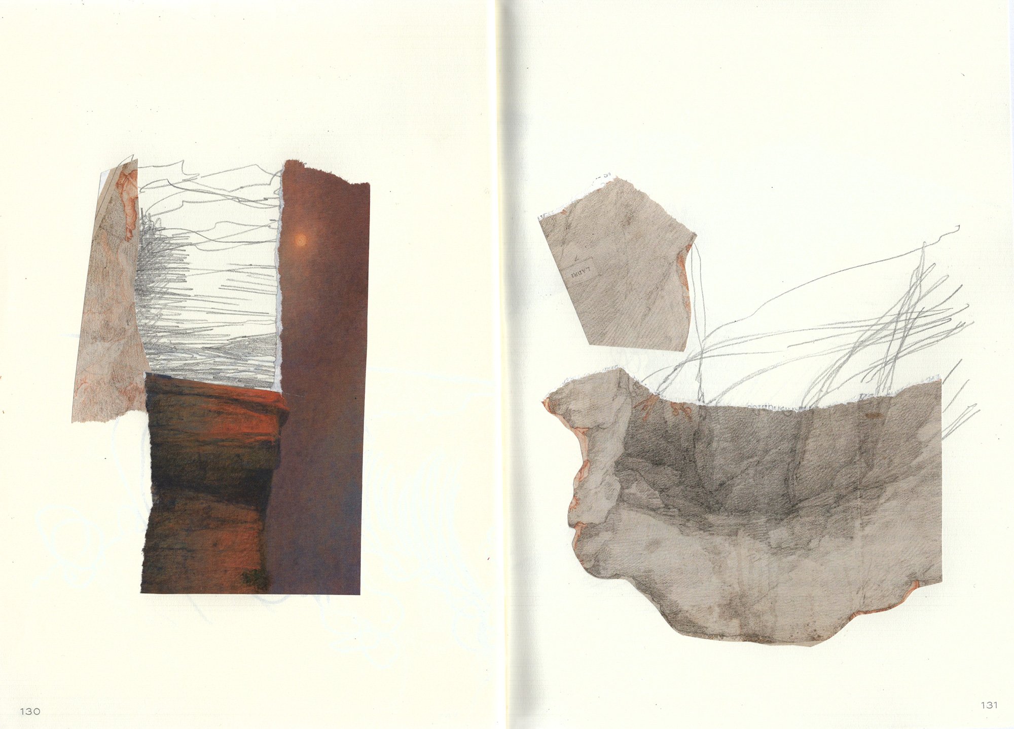 Collages in sketchbook